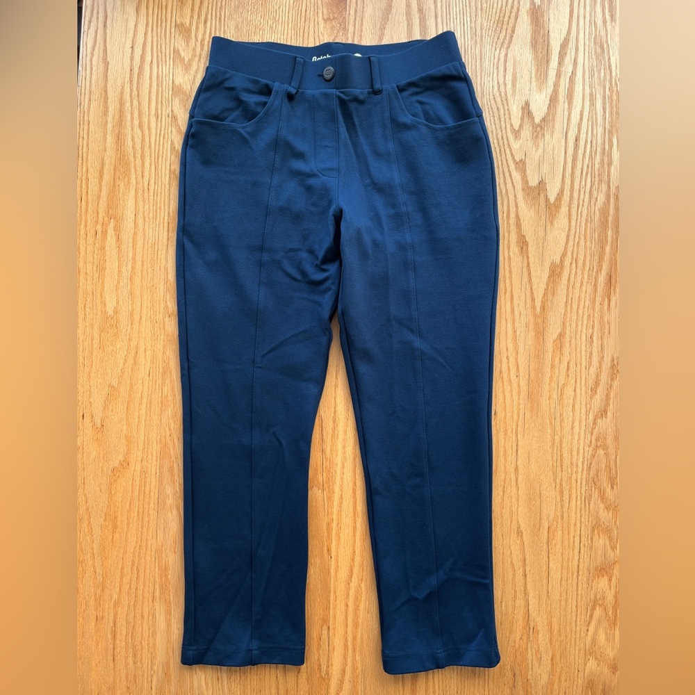 Betabrand Slim Tapered Chino Cobalt Blue Dress Pants Pockets S Petite